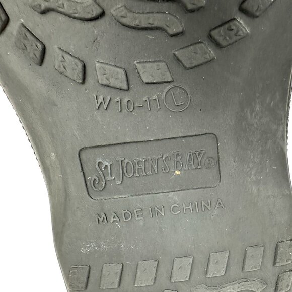 St Johns Bay Black Rubber Clog Sandals Womens Size 10-11 Lightweight Comfort Fit - Picture 2 of 9